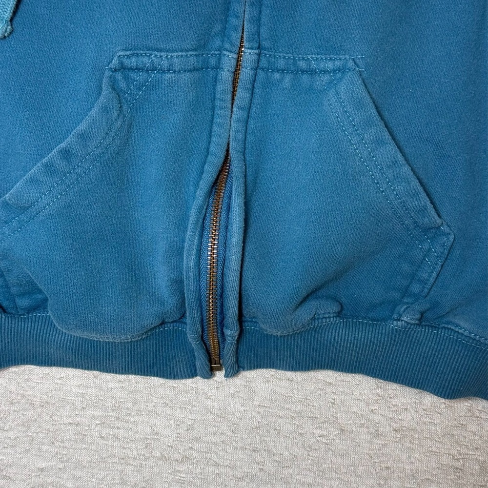 Vintage Womens Hoodie Zip Up Medium Blue Distressed Space Needle Seattle WA - Picture 6 of 10